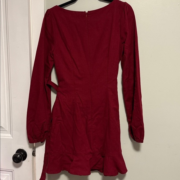 Princess Polly | The Villa Burgundy Square neck wrap dress - long sleeve - US 6 - Picture 7 of 7